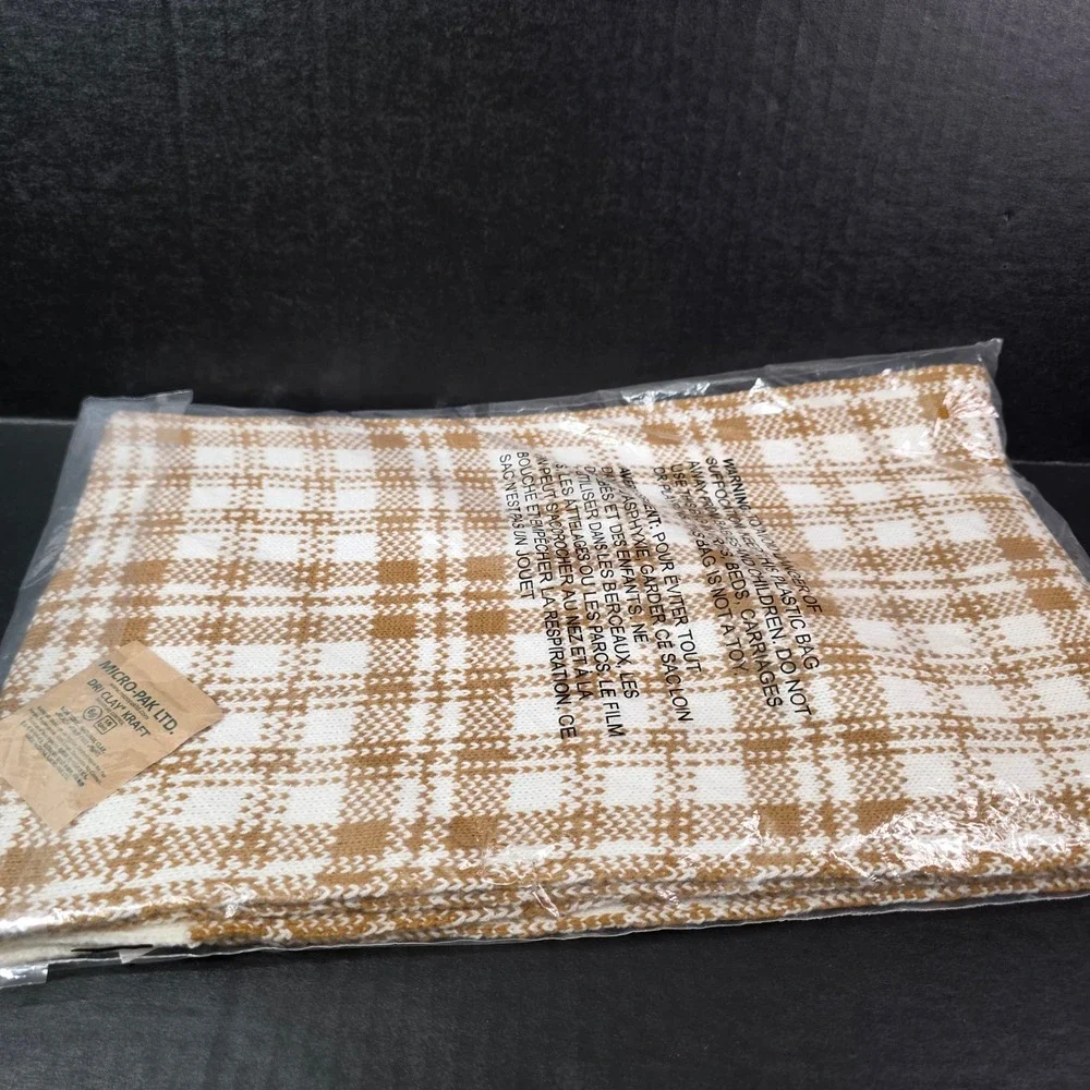 Timberland Plaid Scarf T101808 231 Wheat White OS New